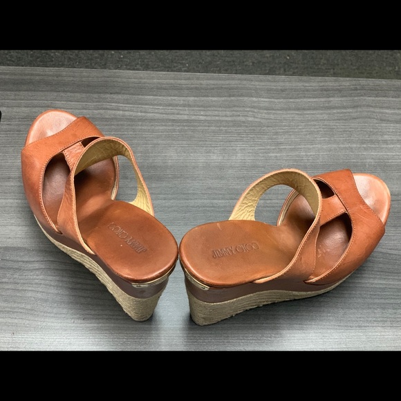 Jimmy Choo Brown Leather Wedge - Picture 3 of 5